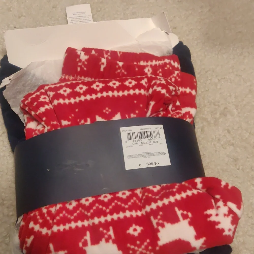 New!Lands' end Warm kids flame-resistant pants/ PJ/sleepwear set sz 8 Cottage Co